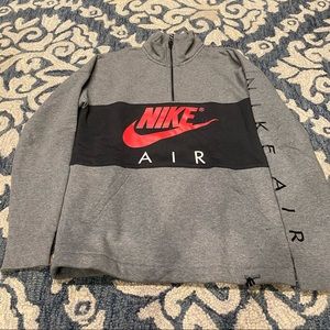 Nike Air grey half-zip pullover sweater in size S